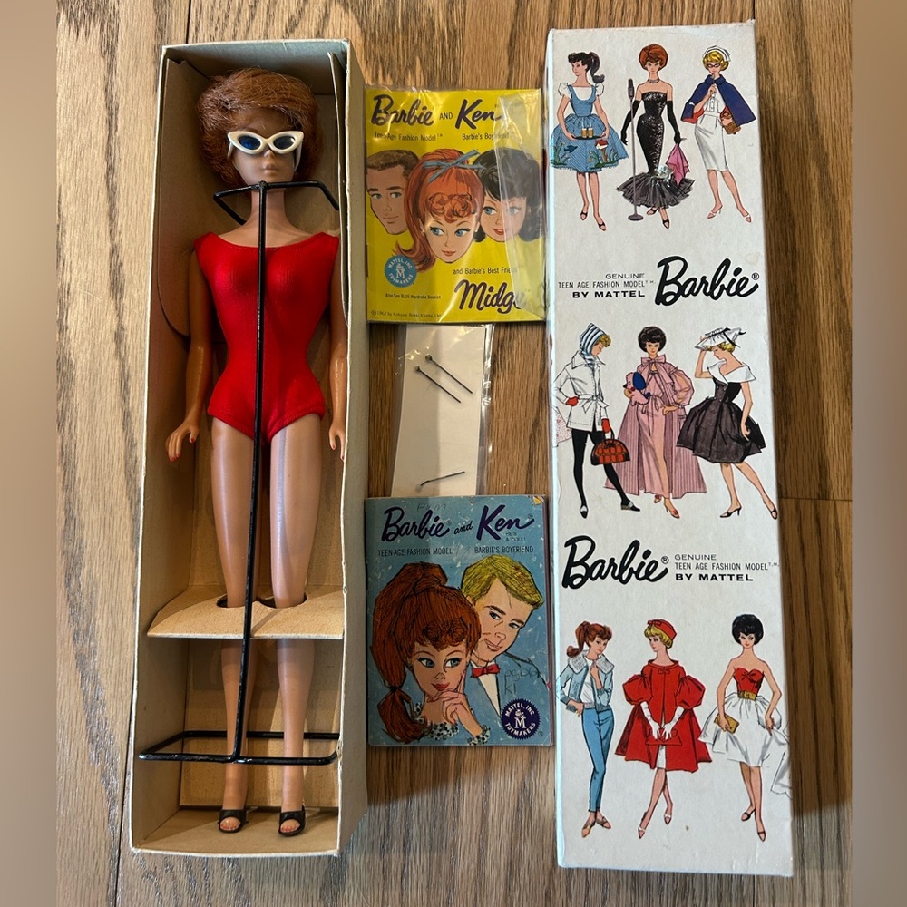 Barbie Vintage Red One-Piece Swimsuit Doll by Mattel